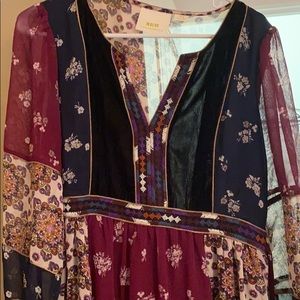 Anthropologie x Maeve Multicolored v neck dress